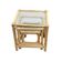 Ensemble de tables gigognes en bambou / plateaux en verre transparent / tables d'appoint / 1970