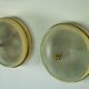Lumi Milano, pair of wall or ceiling lamps in glass, brass and lacquer, 50s