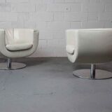 Fauteuils en cuir B&B Italia « Tulip » conçus par Jeffrey Bernett en 2000
