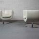 Fauteuils en cuir B&B Italia « Tulip » conçus par Jeffrey Bernett en 2000