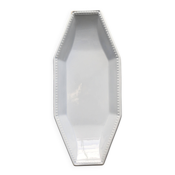 Ravier octogonal ancien Creil et Montereau - Modèle Perles - Bleu gris pâle