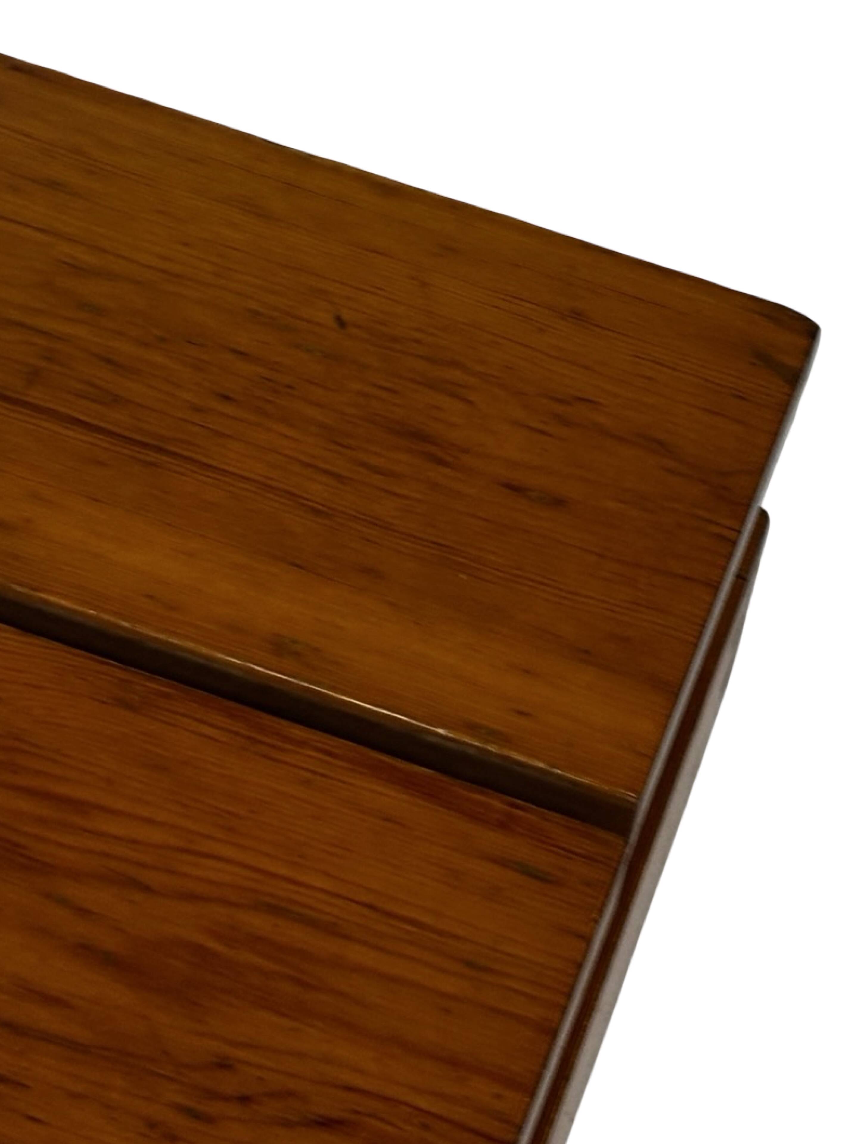 Vintage Pinewood Slatted Coffee Table Design 1970s