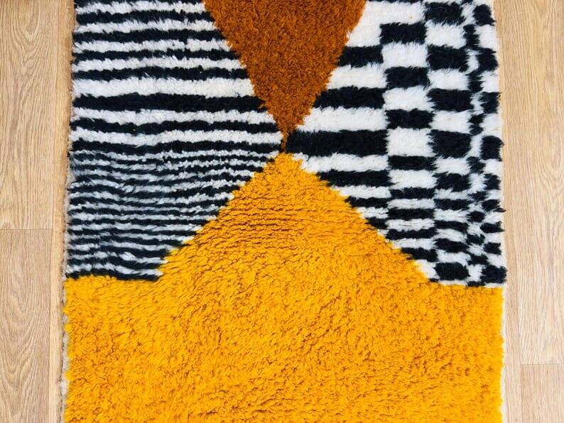 Tapis berbere marocain tissé main taille 75 x 300 cm