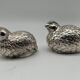 Salt shaker pepper and mustard bird in silver metal Gucci style