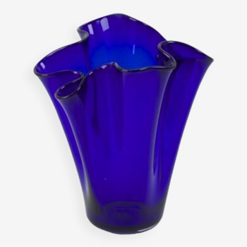 Vase facoletto en verre murano, 1950 vintage