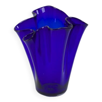 Vase facoletto en verre murano, 1950 vintage