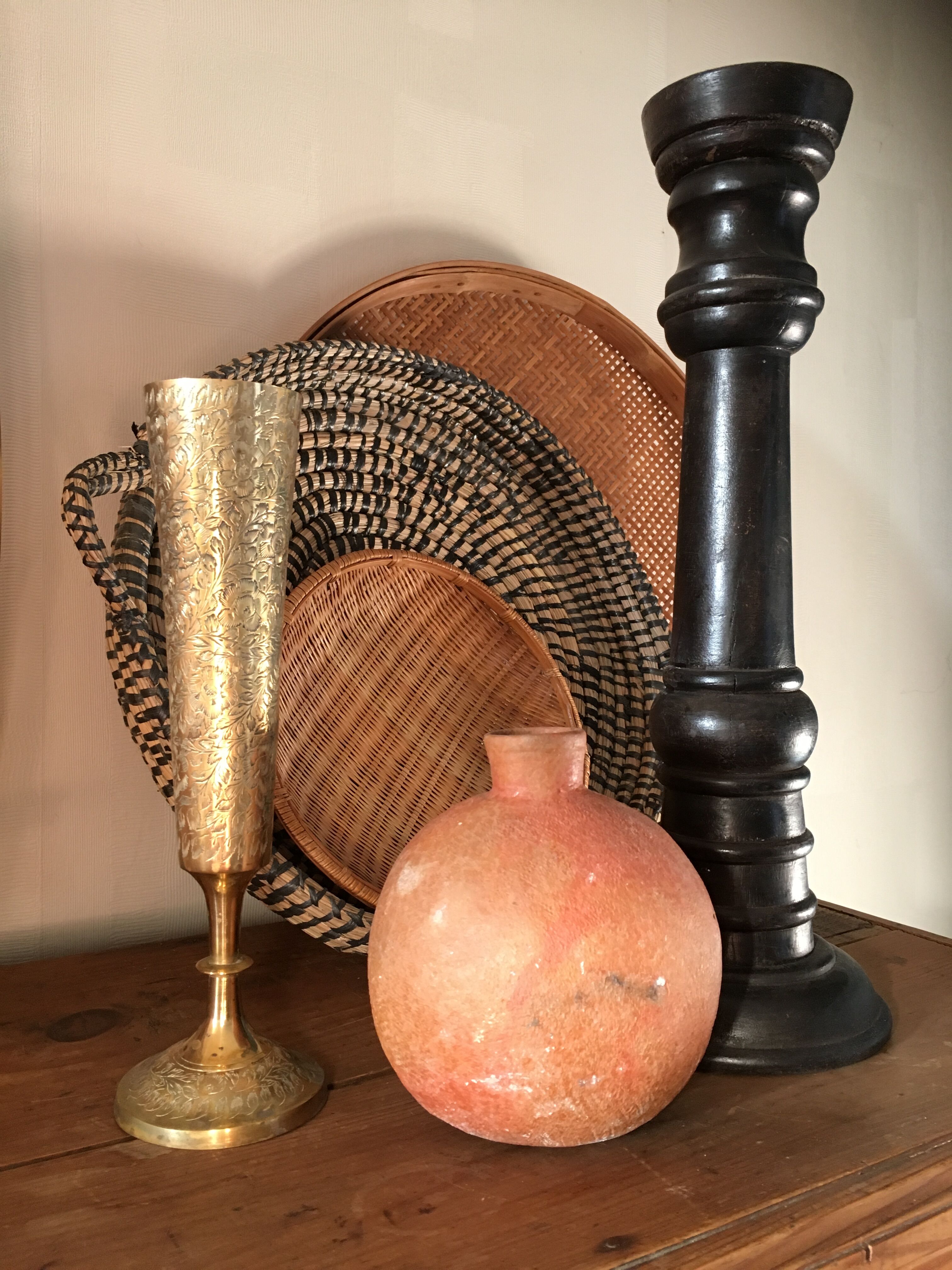 Praticality 1970 serious Golden brass vase