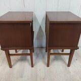 Pair of vintage bedside tables compass legs