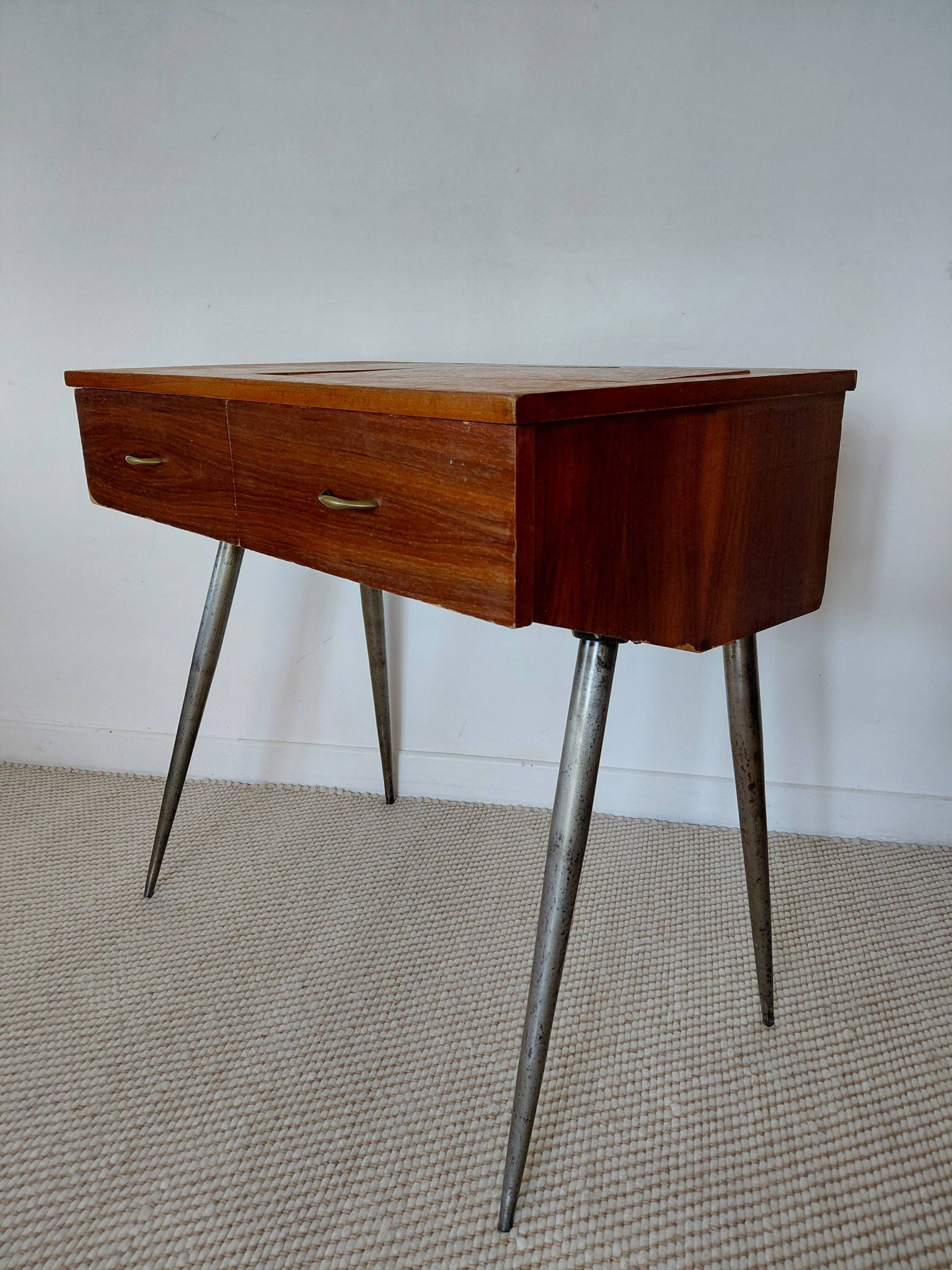 Coiffeuse scandinave en placage teck - années 60