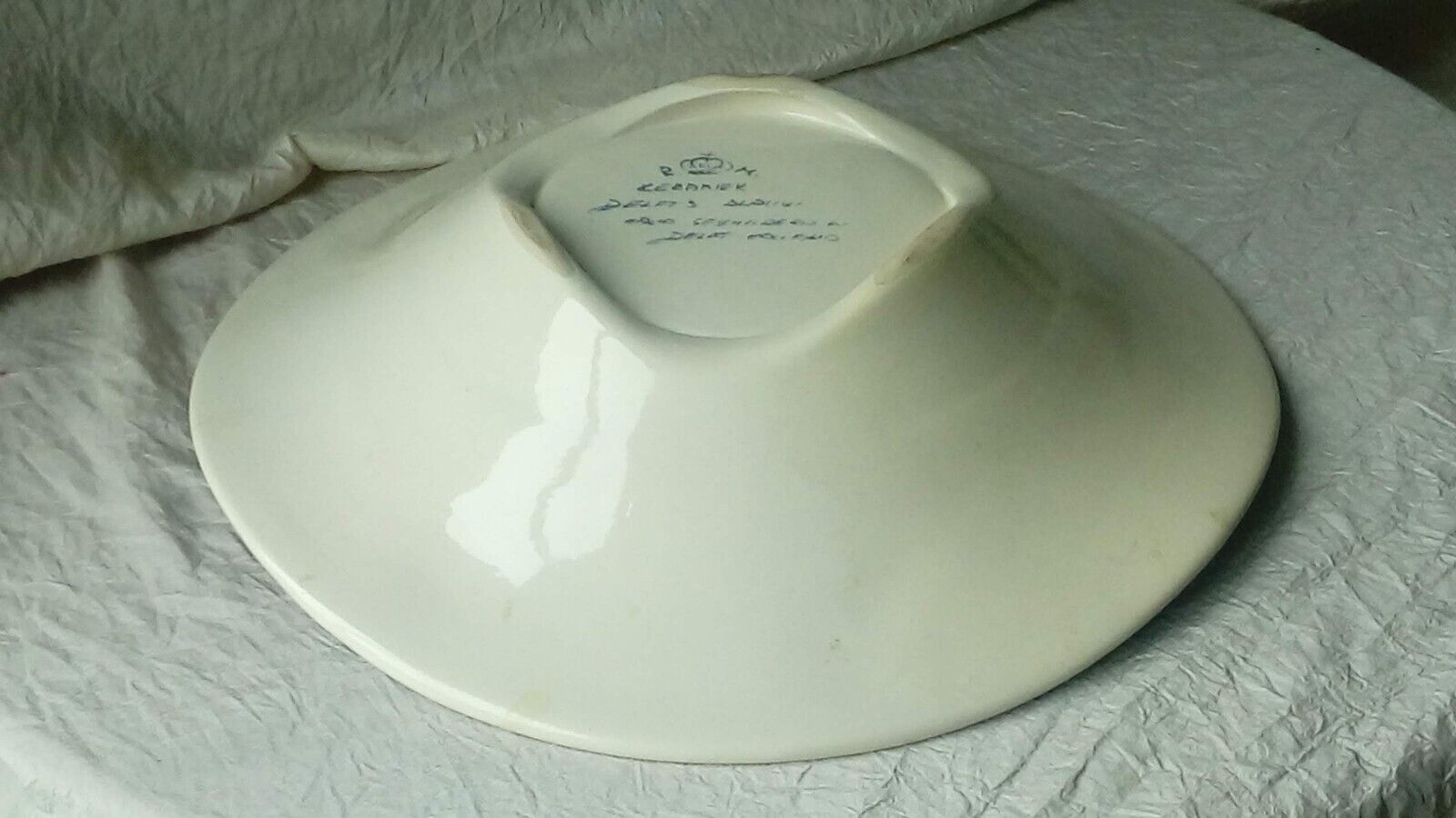 Plat en faience modele ondule de delft blauw hollande