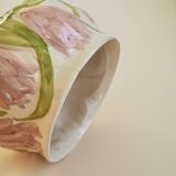 Cache-pot fleurs roses