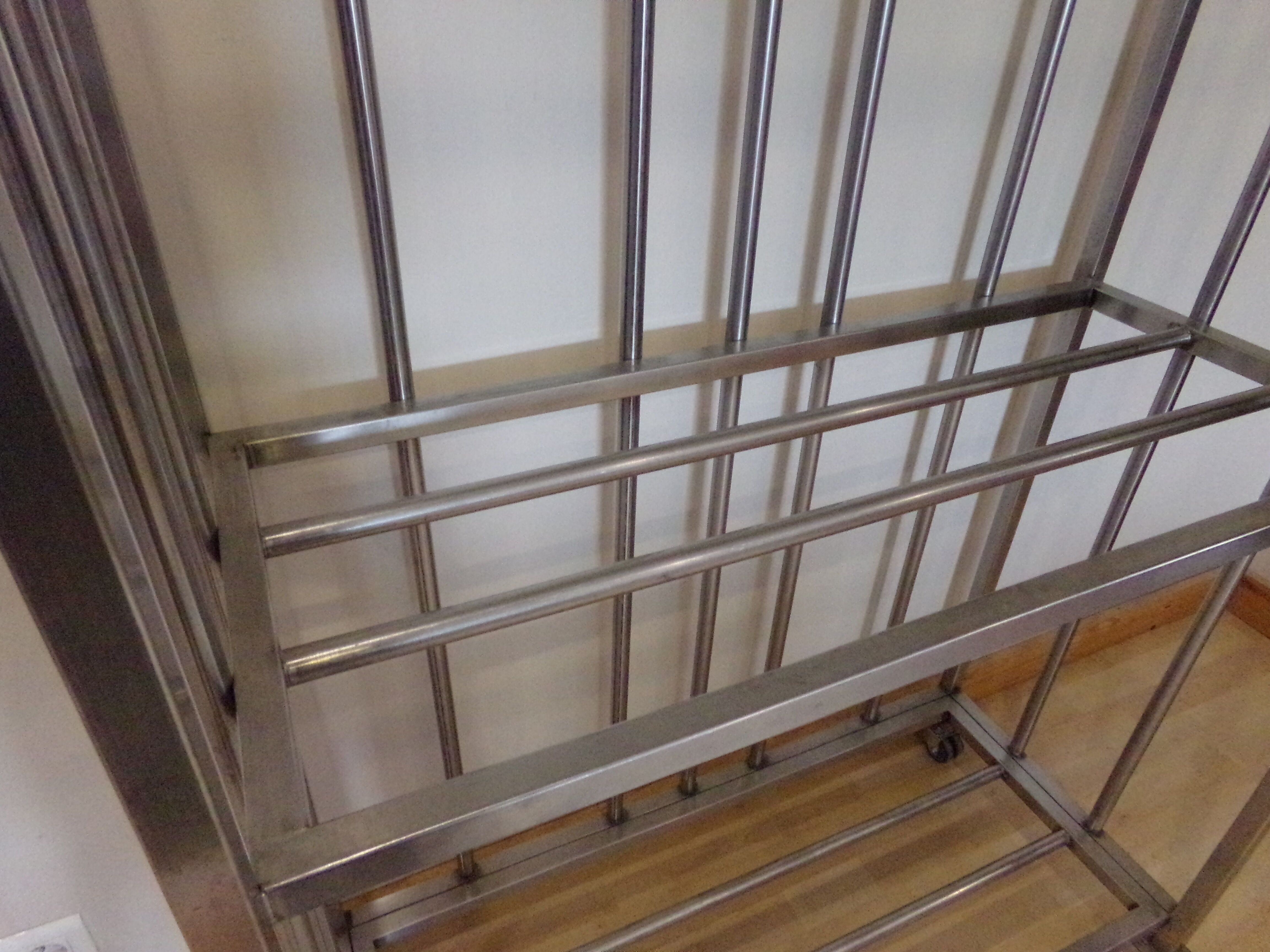 Stainless steel shelf on wheels