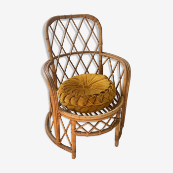 Armchair in vintage rattan