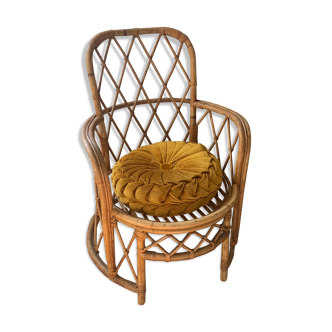 Armchair in vintage rattan