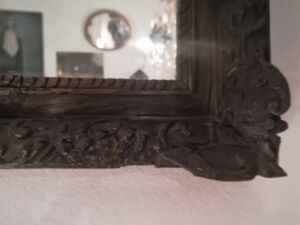 Miroir louis XV rocaille en chêne 42x70cm
