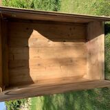 Vintage Hungarian wooden wardrobe in brown with two doors, late 19th century.