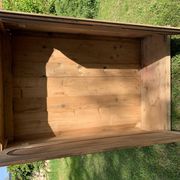 Vintage Hungarian wooden wardrobe in brown with two doors, late 19th century.
