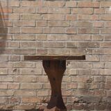 Brutalist console in solid wood worked with gouge & wrought iron, France 1950s