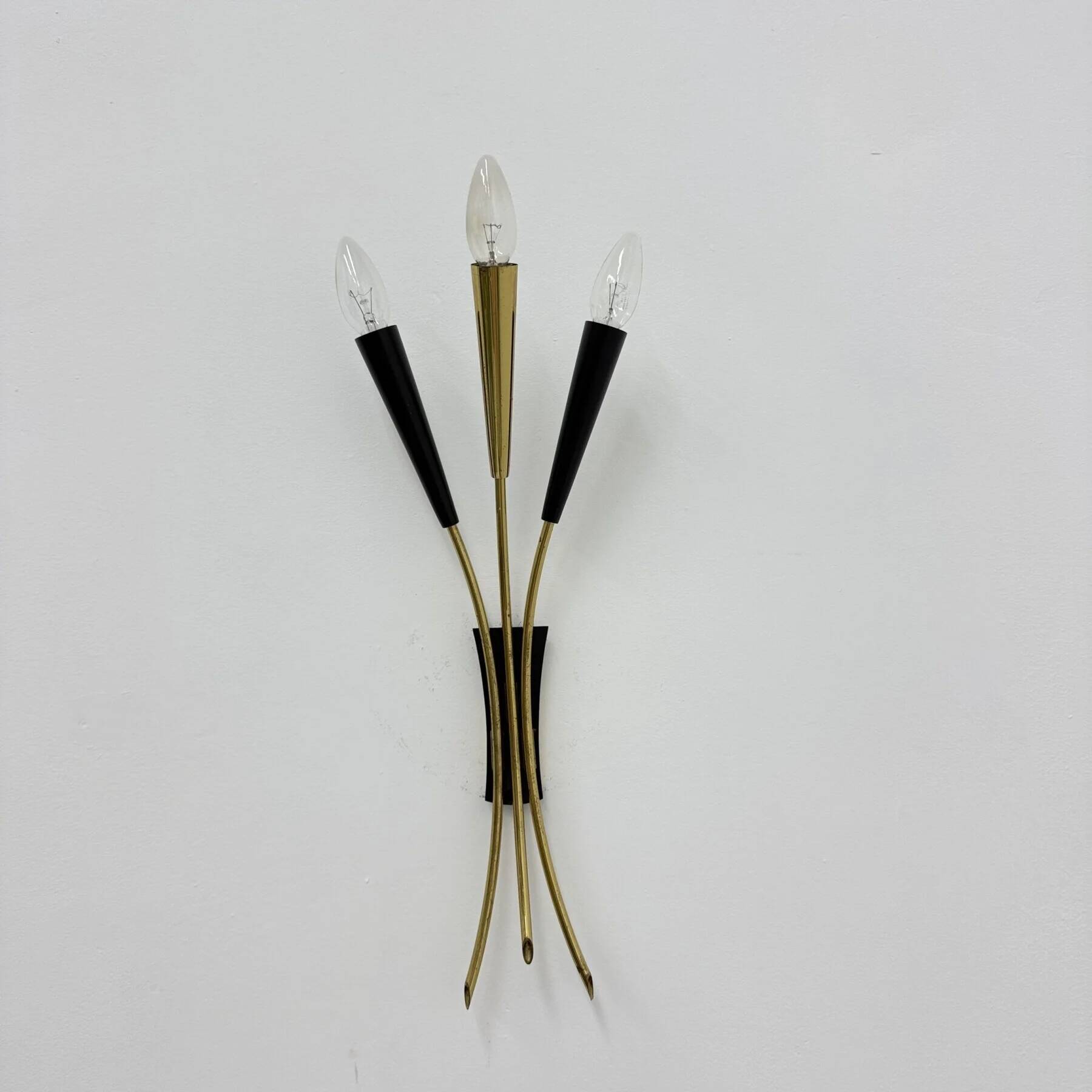 Mid-century Stillovo style brass wall light, 1950s