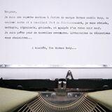 Typewriter hermes baby rocket lime green with its brown suitcase revised ribbon new