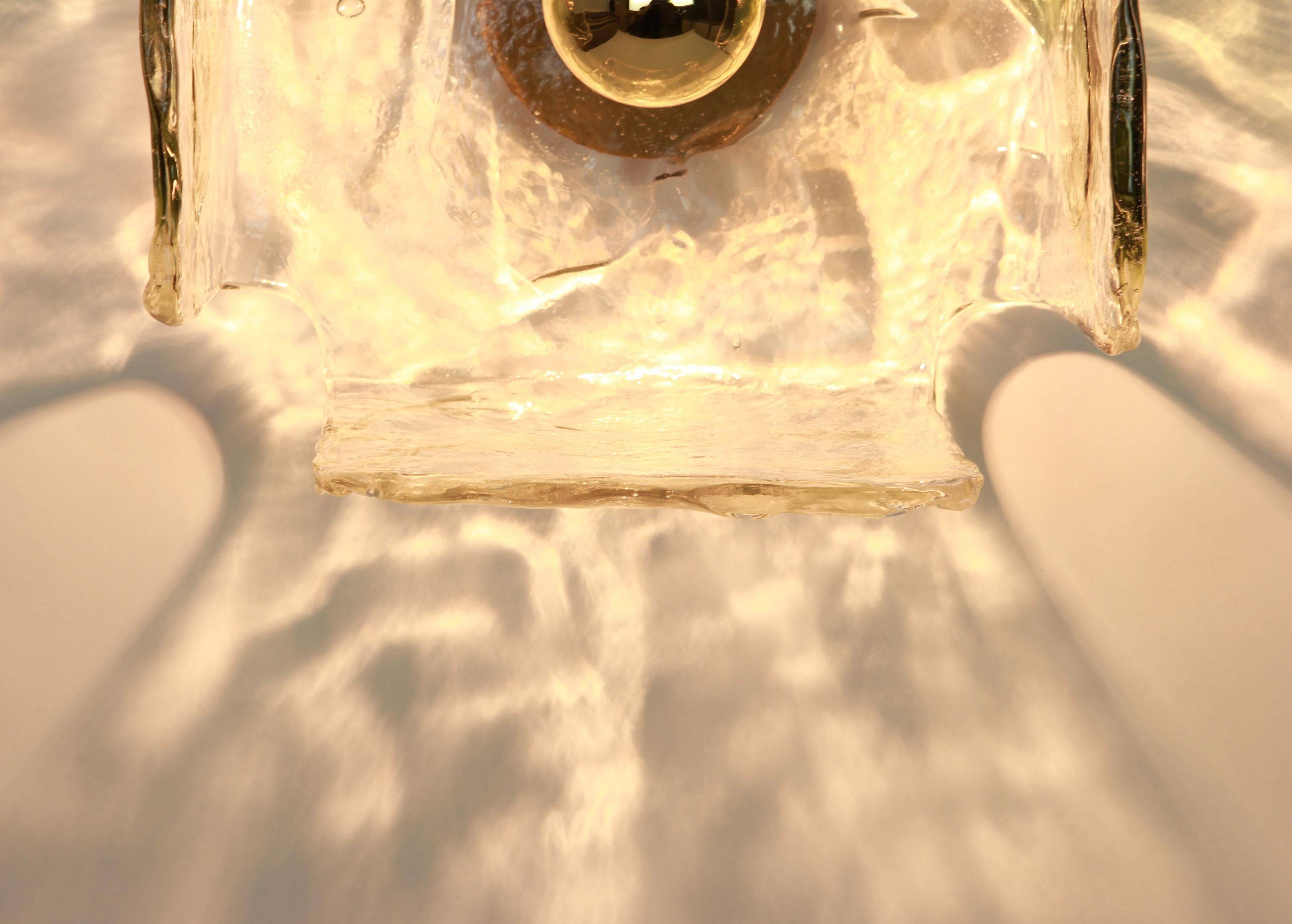 Glass wall sconces designed by Carlo Nason for Kalmar, 1960s.