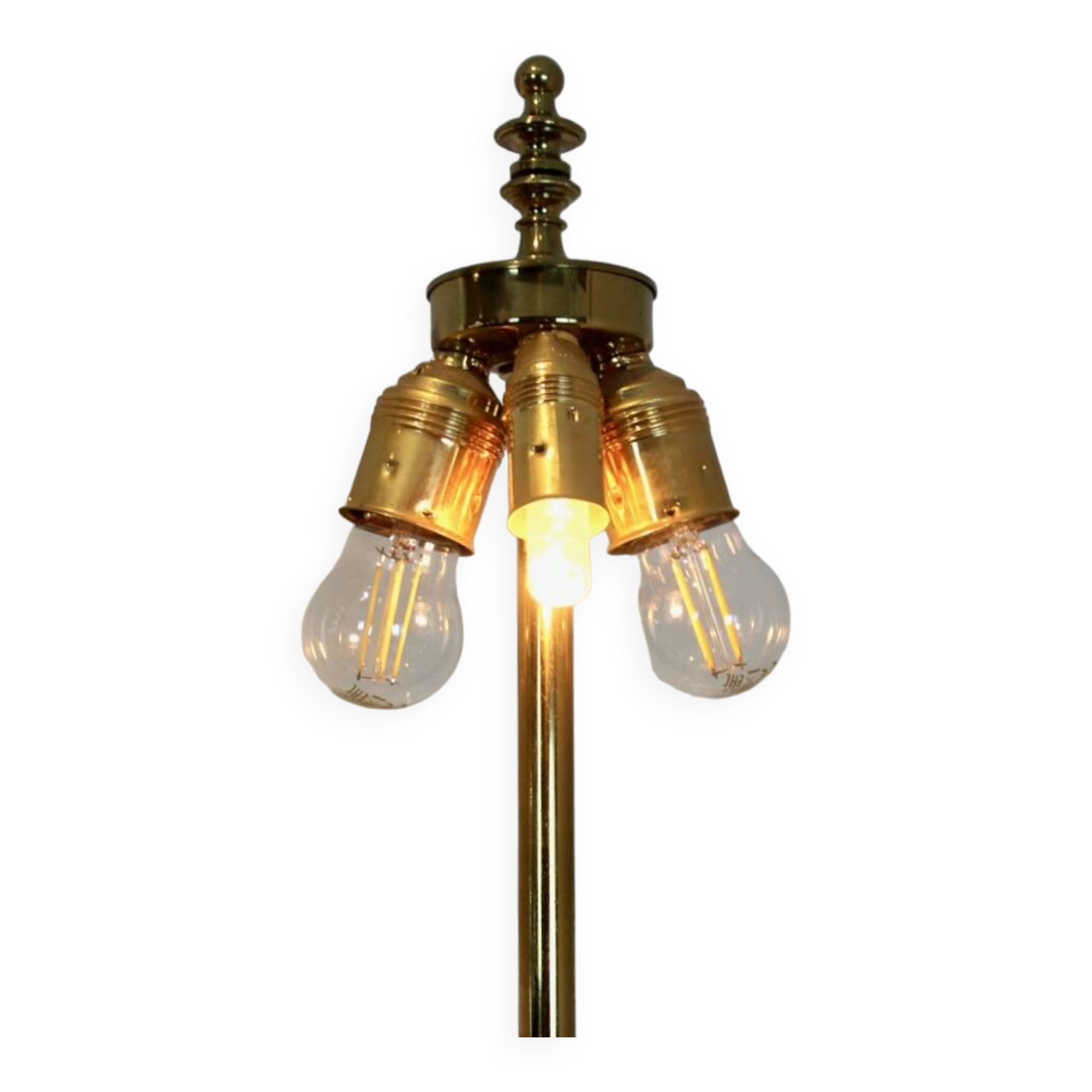 Pair of large Belgian brass carved eagle table lamps