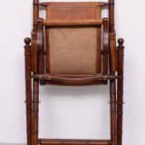 Campaign Cognac Leather Officers folding chair 1950s