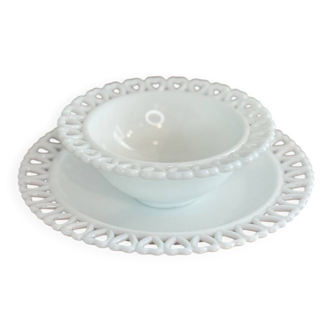 Opal heart bowl and dish