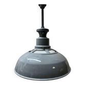 Luminaires en émail de grande taille des années 1930 avec diffuseurs en opaline par Benjamin