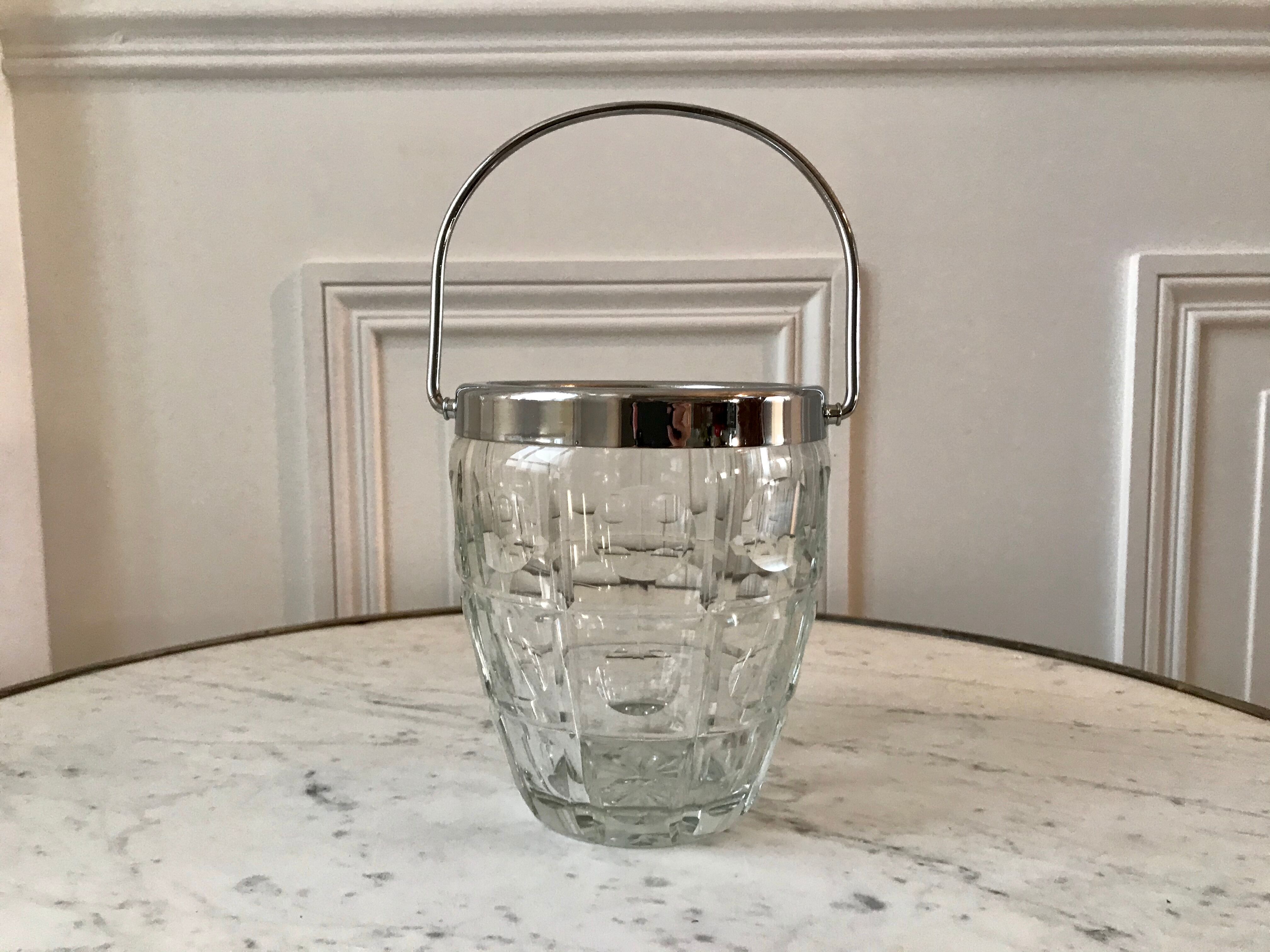 70s crystal ice bucket