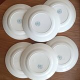 6 ironstone plates, Guadeloupe model
