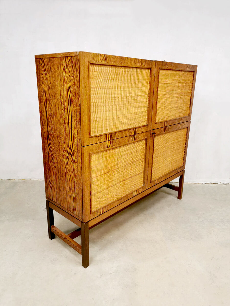 Midcentury design rattan cabinet ‘Bohemian chique’
