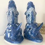 Duo de vases en barbotine ancienne