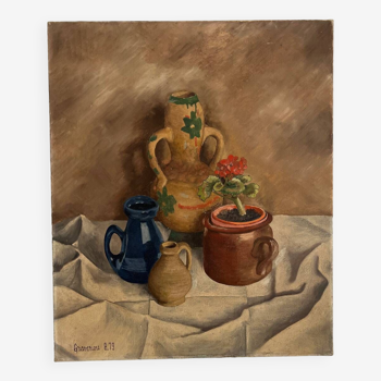 Nature morte pots de fleurs