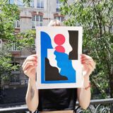 Sérigraphie artisanale "faces" édition limitée de 10