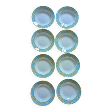 8 assiettes creuses Digoin Sarreguemines