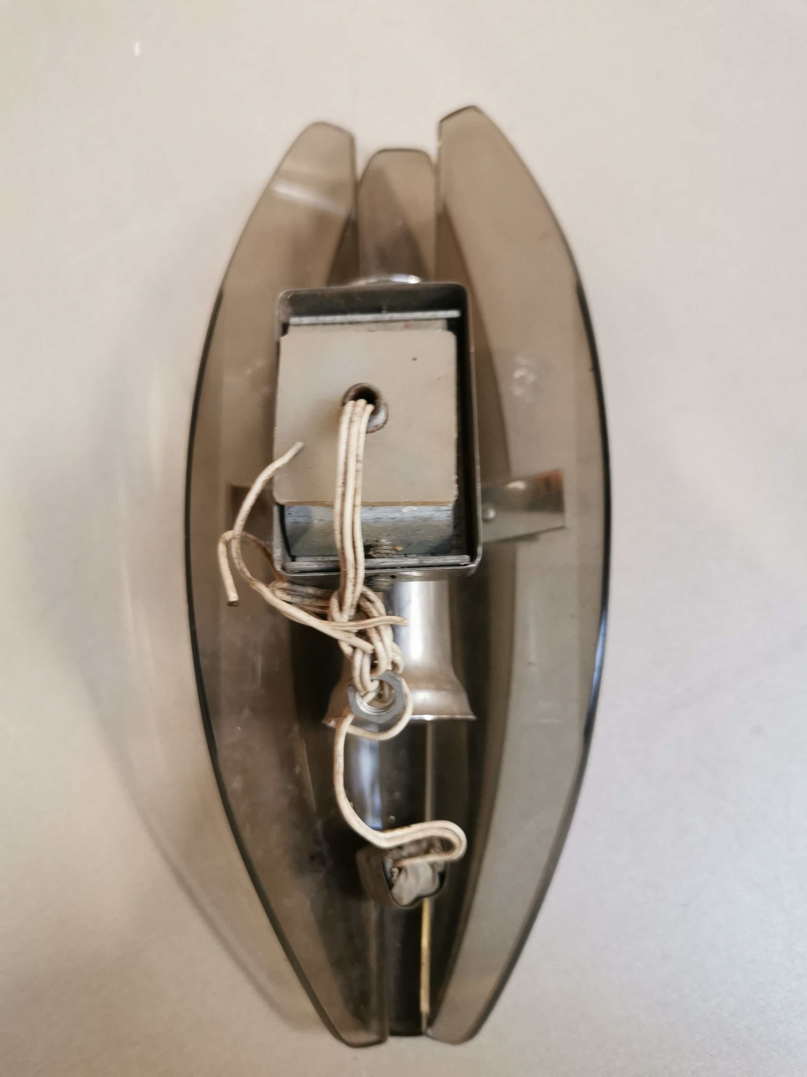 Vintage wall lamp in smoked glass design italy 70's