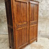 Old wardrobe linen cabinet beech wood