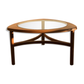 Table basse en teck et verre édition Nathan des années 1960