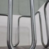 Coffee Table in Chromed Tubular Steel and Smoked Glass by Ezio Didone, 1970s