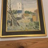 Original Oil on Canvas – “Village” (Attributed to H. Benneth) – Framed