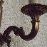 Pair of double Empire wall sconces in bronze from the French period with flame 5160.