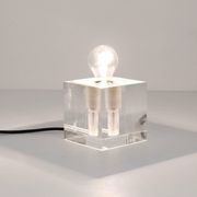 Cubic table or postmodern accent lamp in lucite, Italy, 1970s