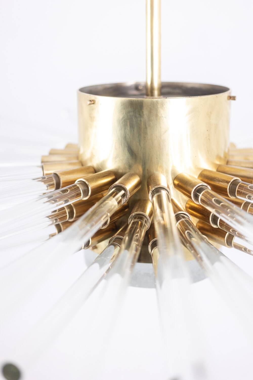 Radiant glass tube chandelier. Contemporary design.