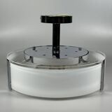 1970s 1980s Ceiling Lamp by Honsel Leuchten Germany in Glass & Chrome