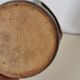 brown and white glazed stoneware sugar bowl