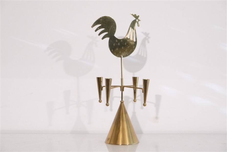 Rooster candle holder by Gunnar Ander for Ystad Metall