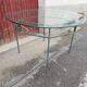 Table vintage fer forgé et plateau verre