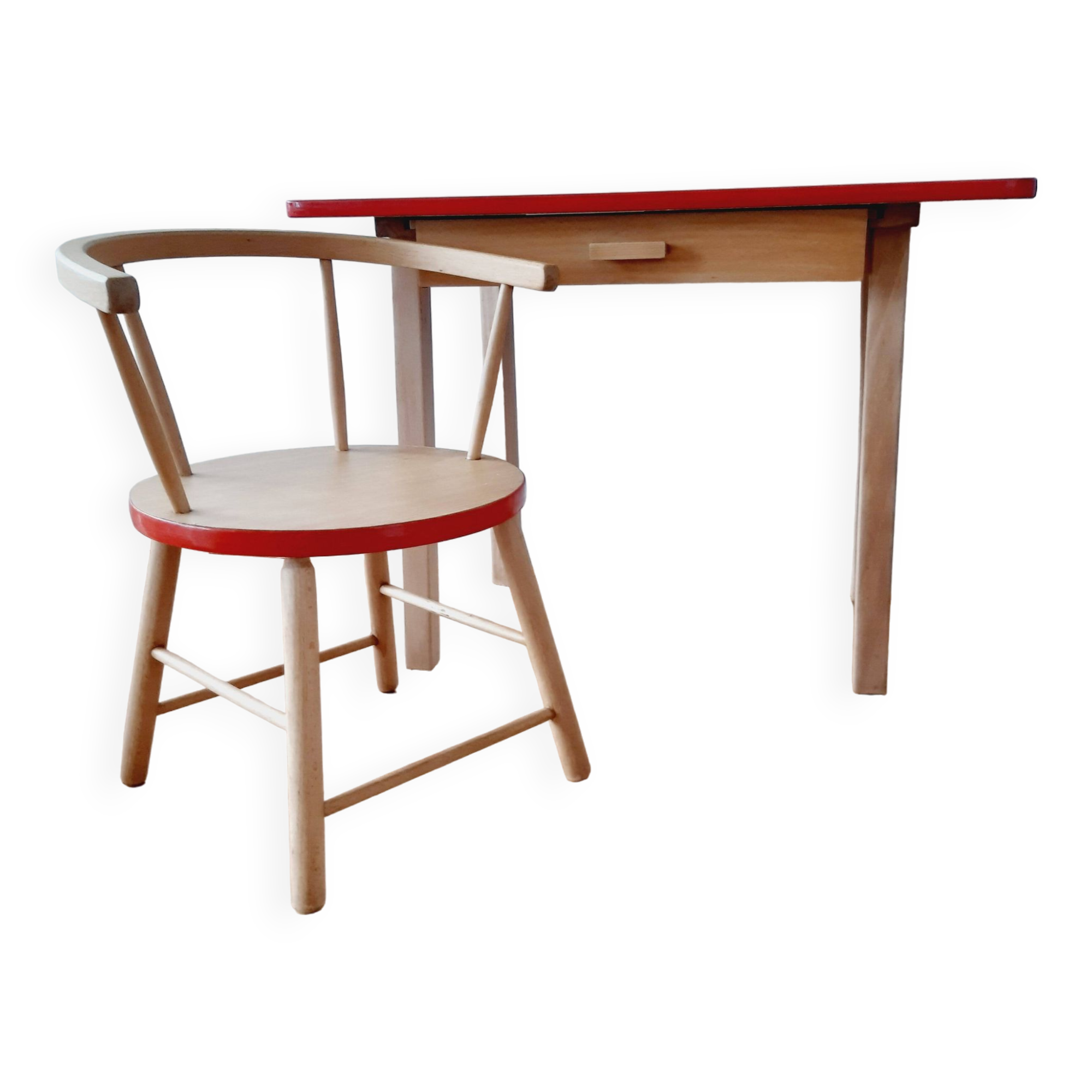 Bureau et chaise enfant vintage
