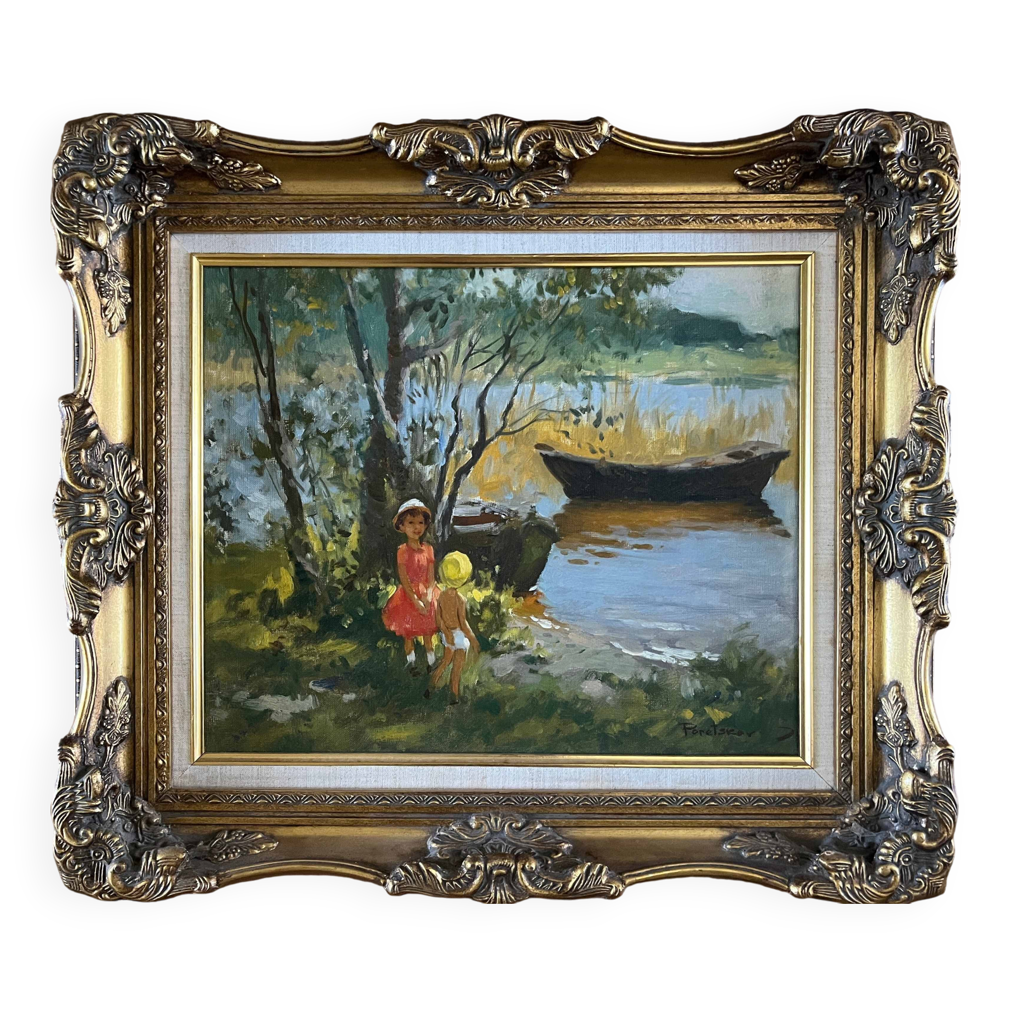 Tableau HST Post-Impressionist Poretskov "Girls by the Lake" + CAD